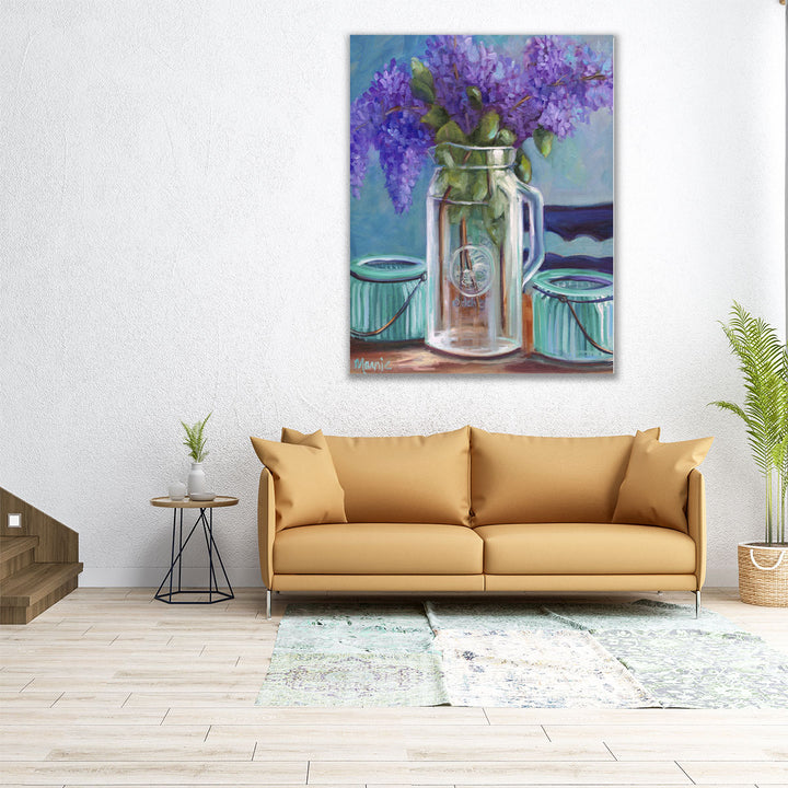 neutral and green floral wall decor