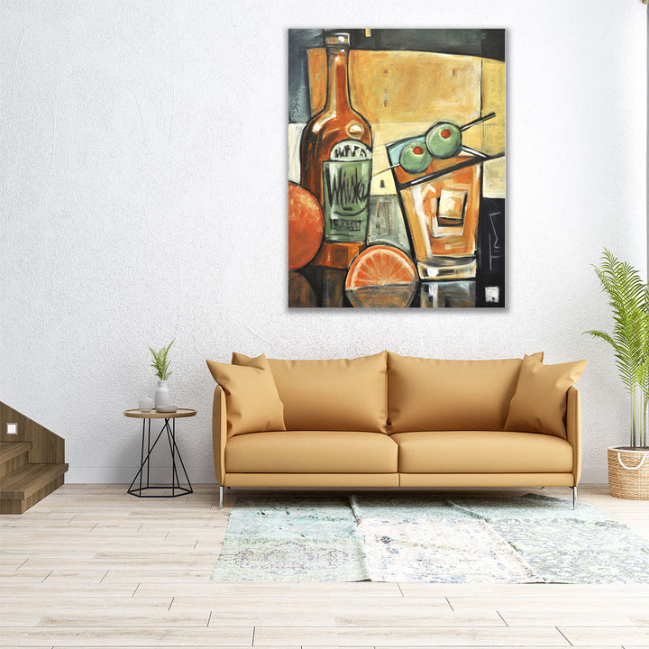 large dining art – modern yellow and brown vibe