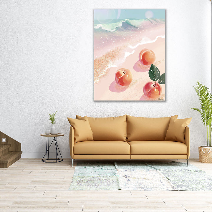 Coastal kitchen art – orange peaches