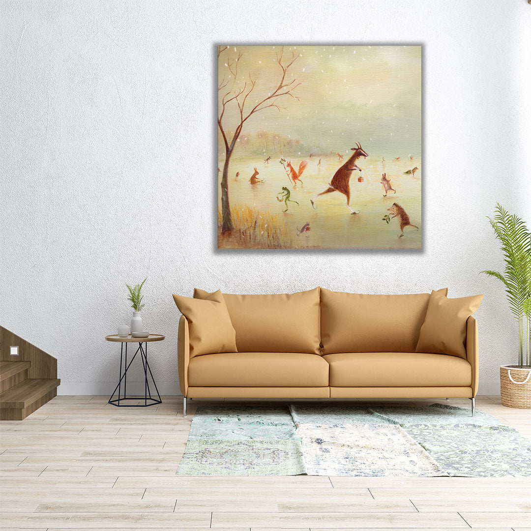 The Winter Skaters - Canvas Print Wall Art