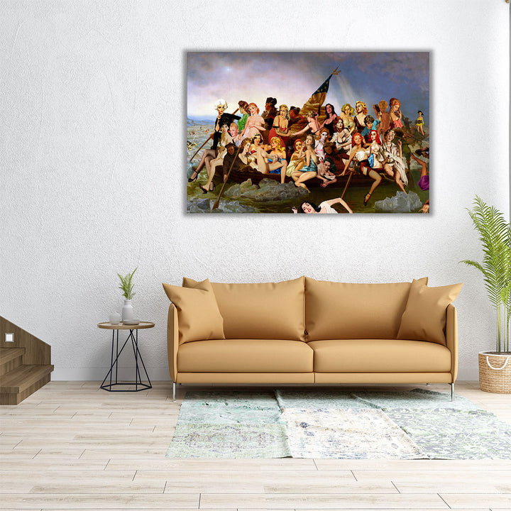 Dangerous Women Crossing the Delaware - Canvas Print Wall Art