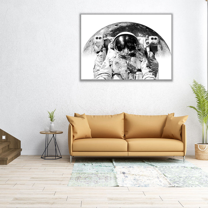 Modern Astronaut No. 2 Black And White - Canvas Print Wall Art