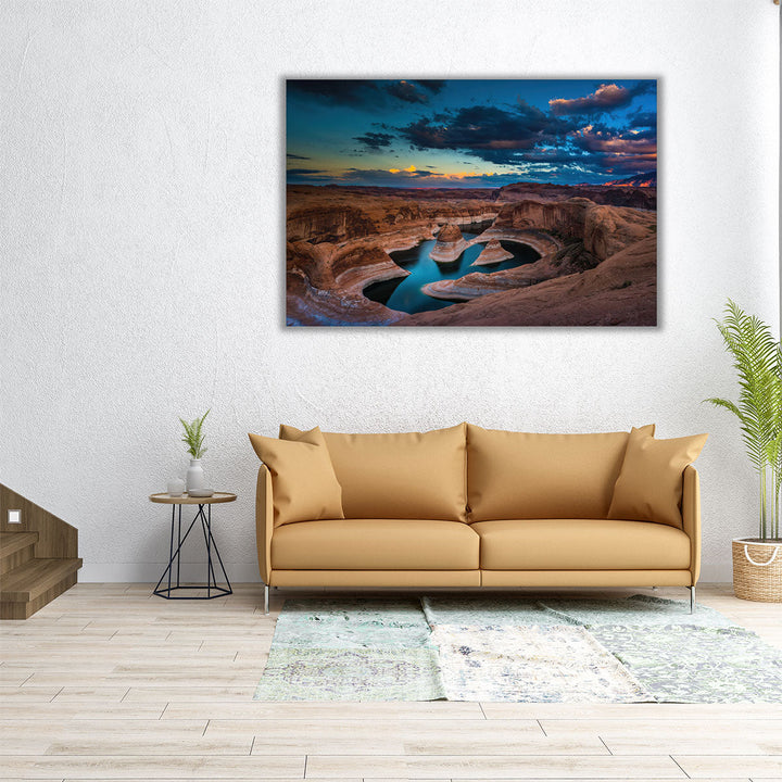 36x24 living room canvas mountain lake scene