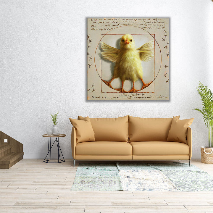 Vitruvian Chick - Canvas Print Wall Art