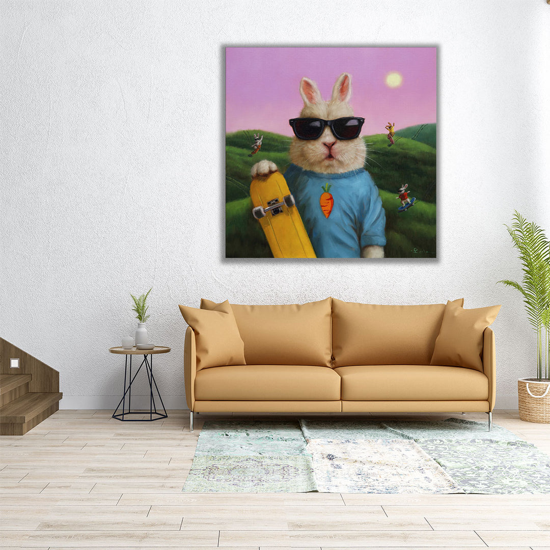 Skater Bunny - Canvas Print Wall Art
