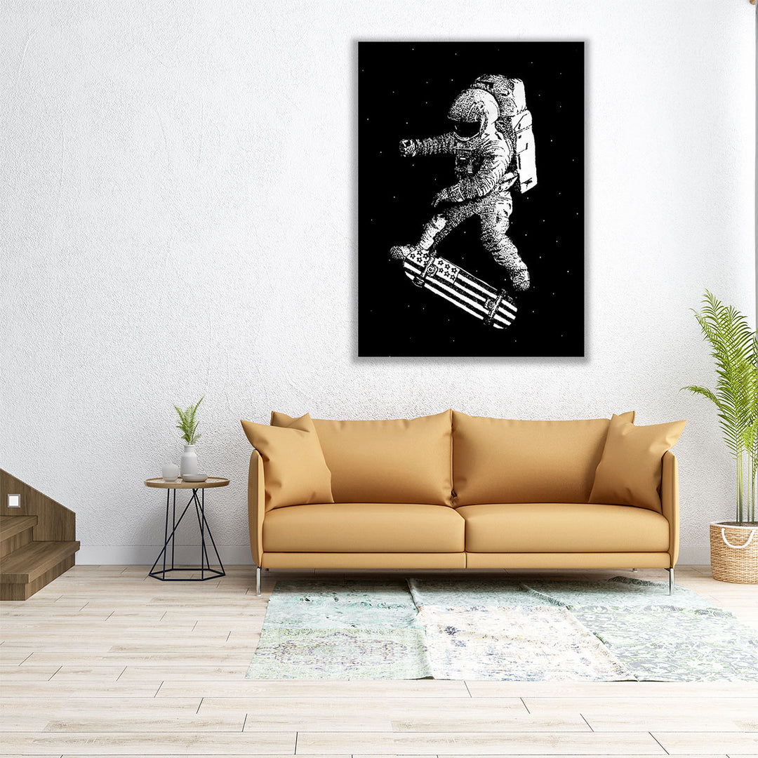 Kickflip in Space - Canvas Print Wall Art