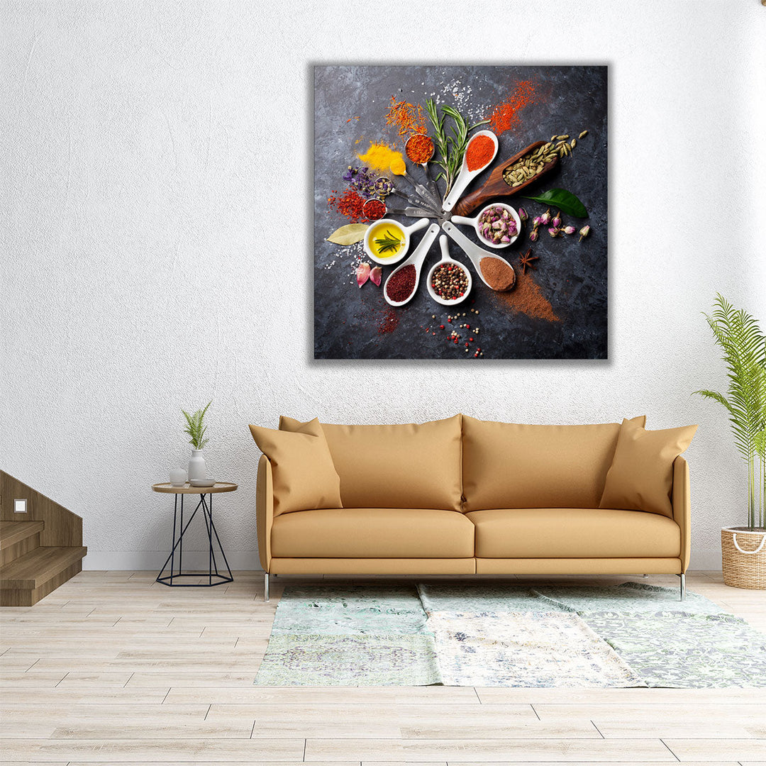 20x20 canvas print of herbs display