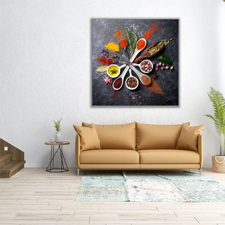 20x20 canvas print of herbs display