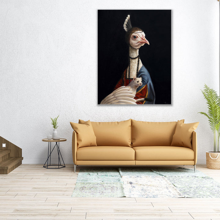 Peacock with Ermine - Canvas Print Wall Art