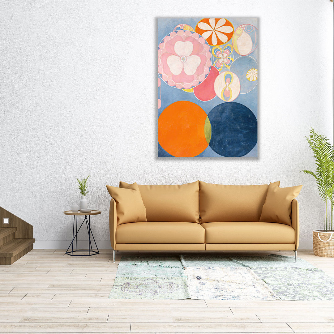 36×48 hallway art – vibrant floral geometry