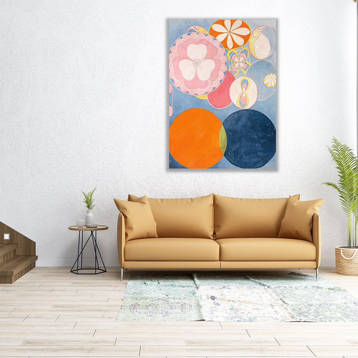 36×48 hallway art – vibrant floral geometry