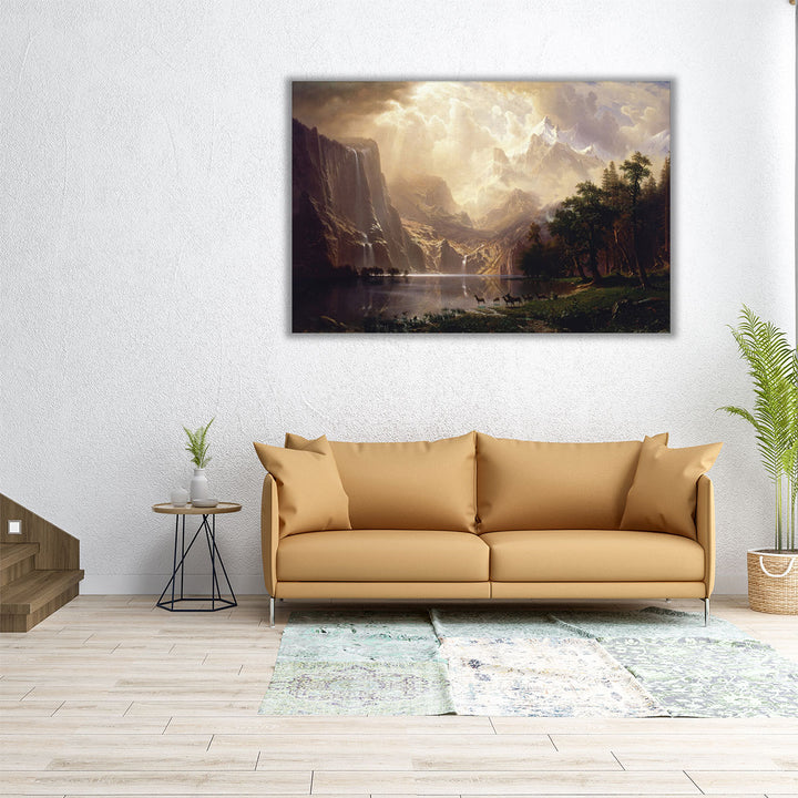 36x24 Canvas Print rugged mountain lakeside