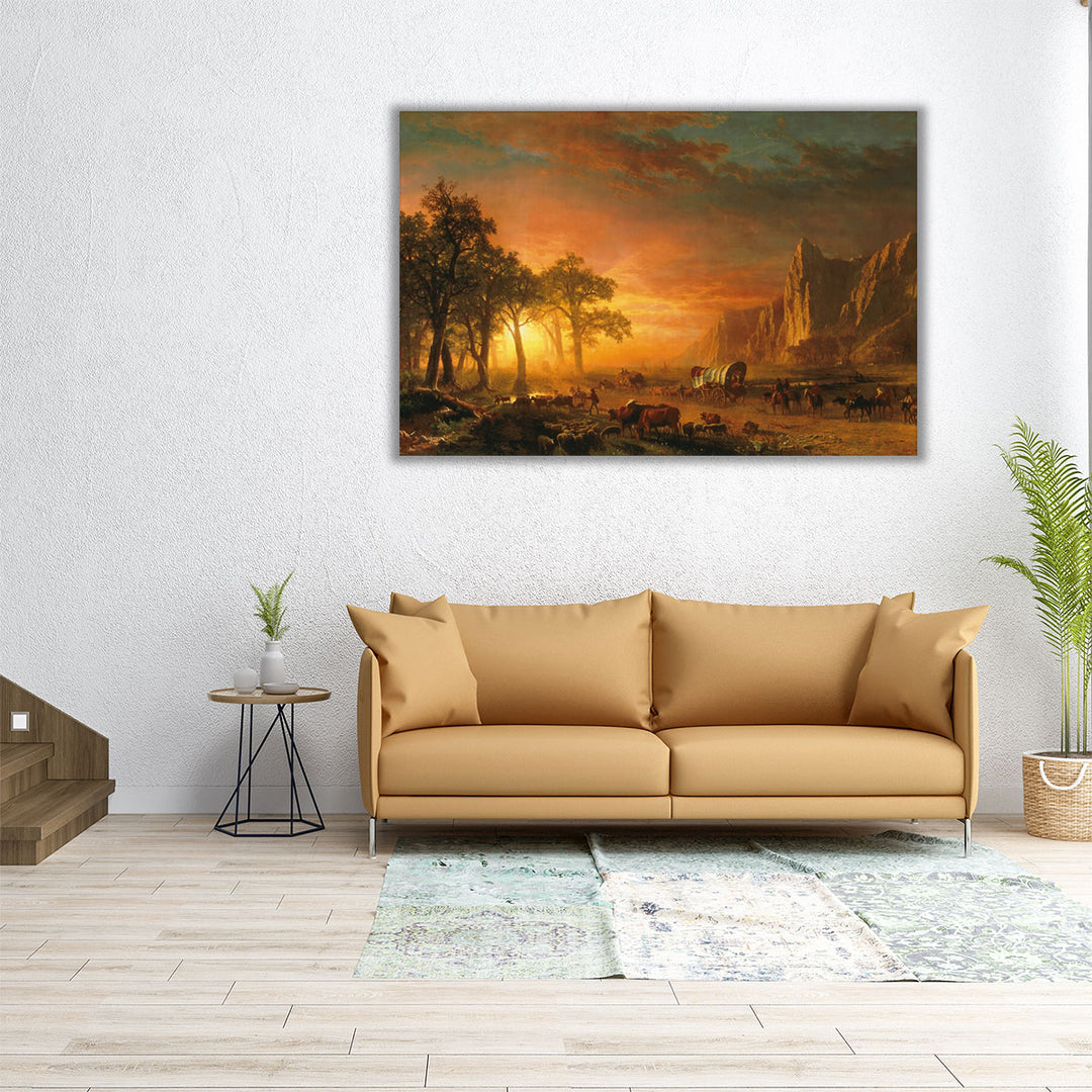 36x24 Canvas Print sunset tree silhouettes