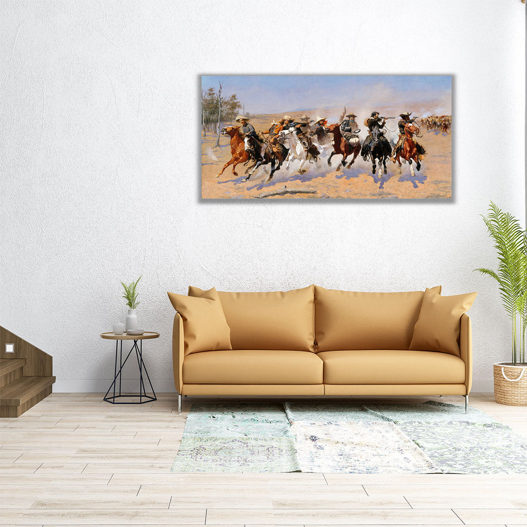 48x24 Canvas Print – panoramic cowboy landscape