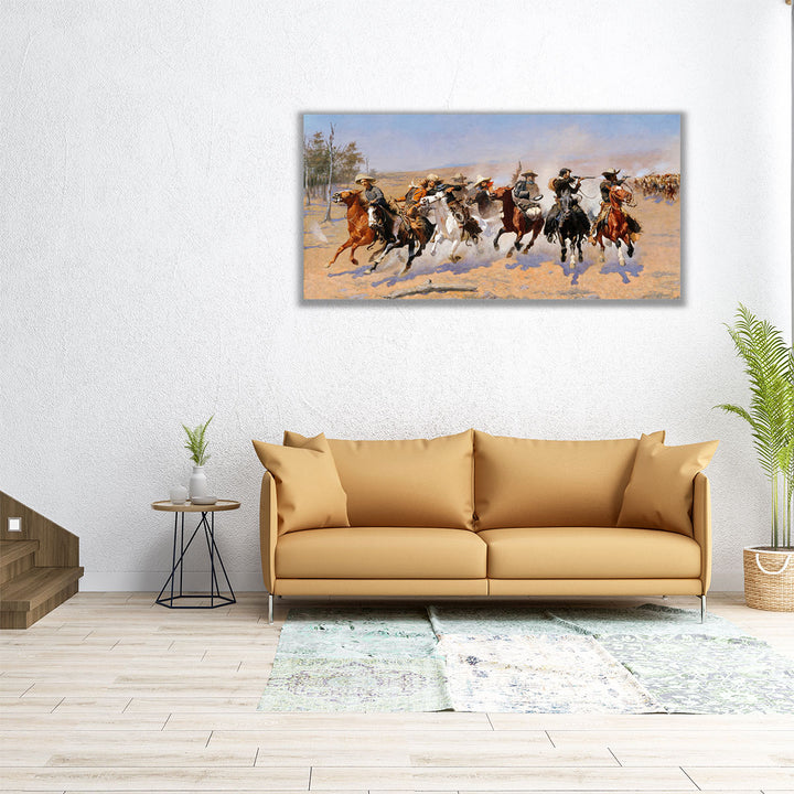 48x24 Canvas Print – panoramic cowboy landscape