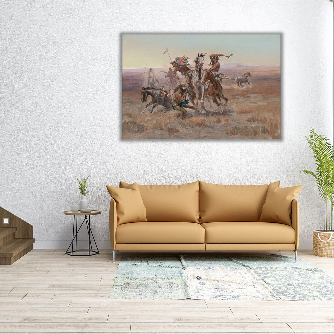 When Blackfeet and Sioux Meet, 1908 - Canvas Print Wall Art