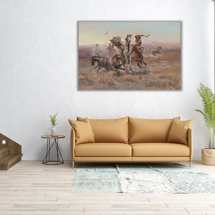 When Blackfeet and Sioux Meet, 1908 - Canvas Print Wall Art