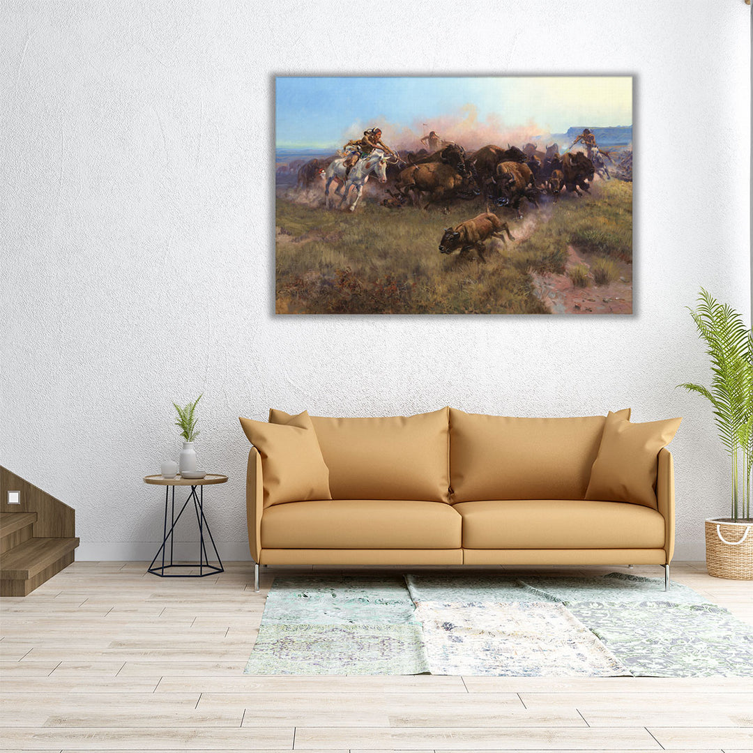 Buffalo Hunt - Canvas Print Wall Art