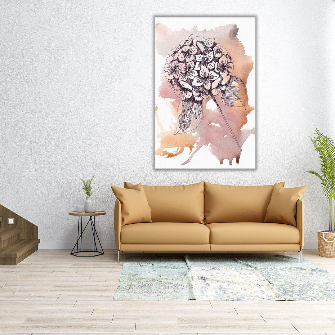 Boho Watercolor Floral Art - Canvas Print Wall Art