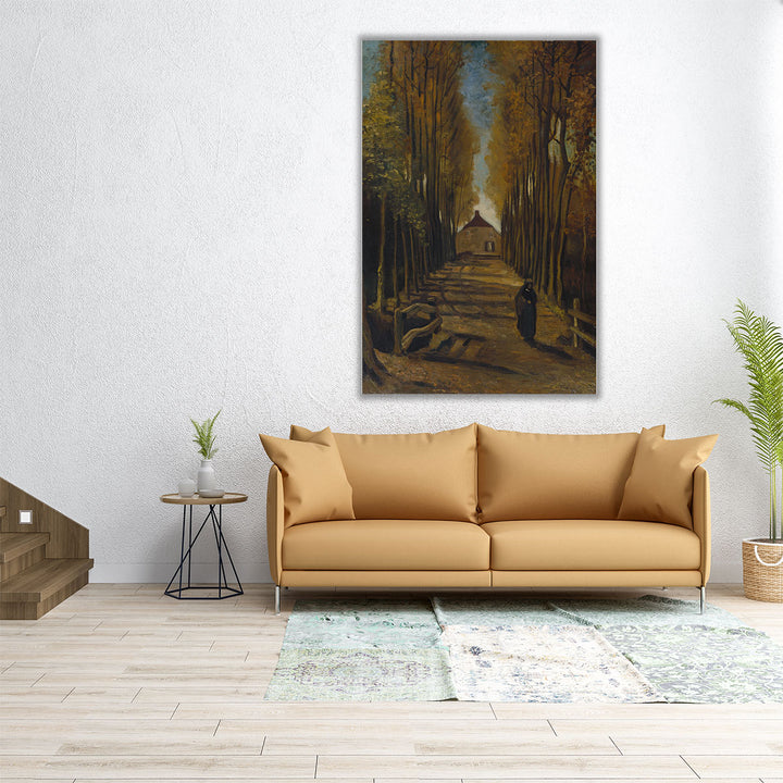 Avenue of Poplars in Autumn, 1884 - Canvas Print Wall Art