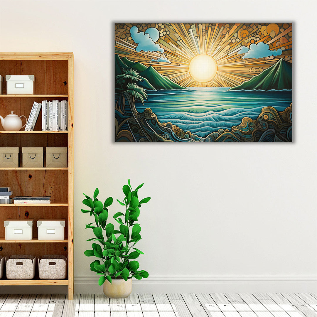 Sunlit Coastal Dreams - Canvas Print Wall Art