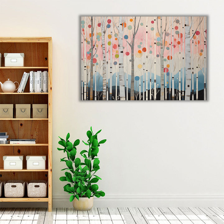 Wilderness mural serene hallway decor