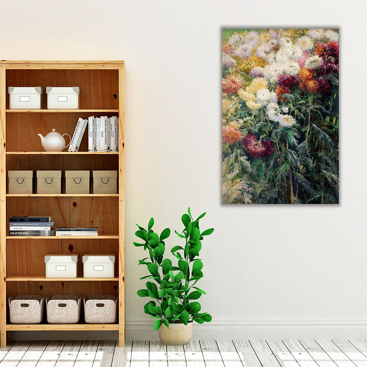 Chrysanthemums in the Garden at Petit Gennevilliers - Canvas Print Wall Art