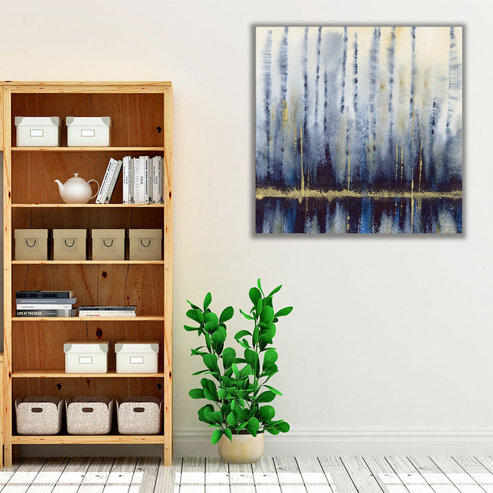 Indigo With Gold 1 - Canvas Print Wall Art
