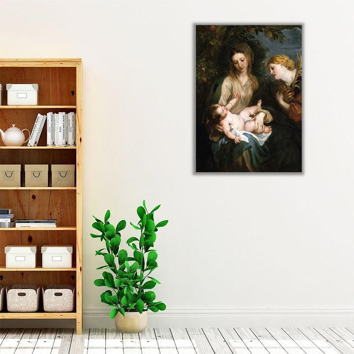 Virgin and Child with Saint Catherine of Alexandria - Canvas Print Wall Art