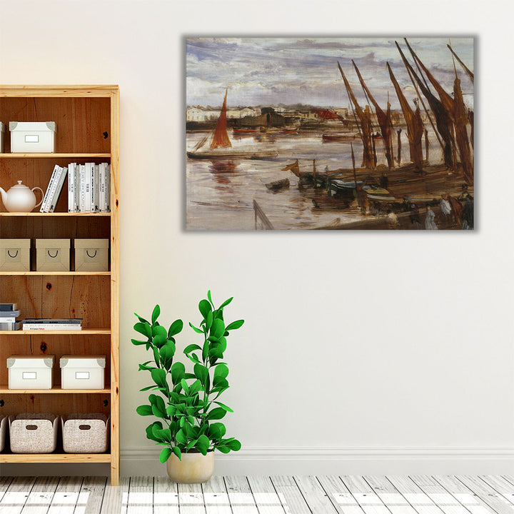 Battersea Reach, 1863 - Canvas Print Wall Art