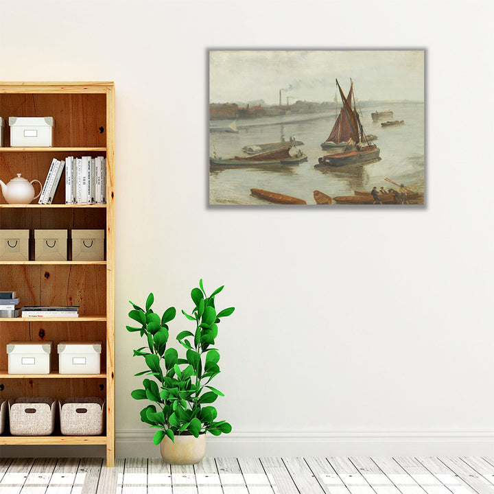 Old Battersea Reach - Canvas Print Wall Art