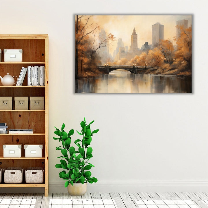 Central Park's Autumn Arch 2 - Canvas Print Wall Art