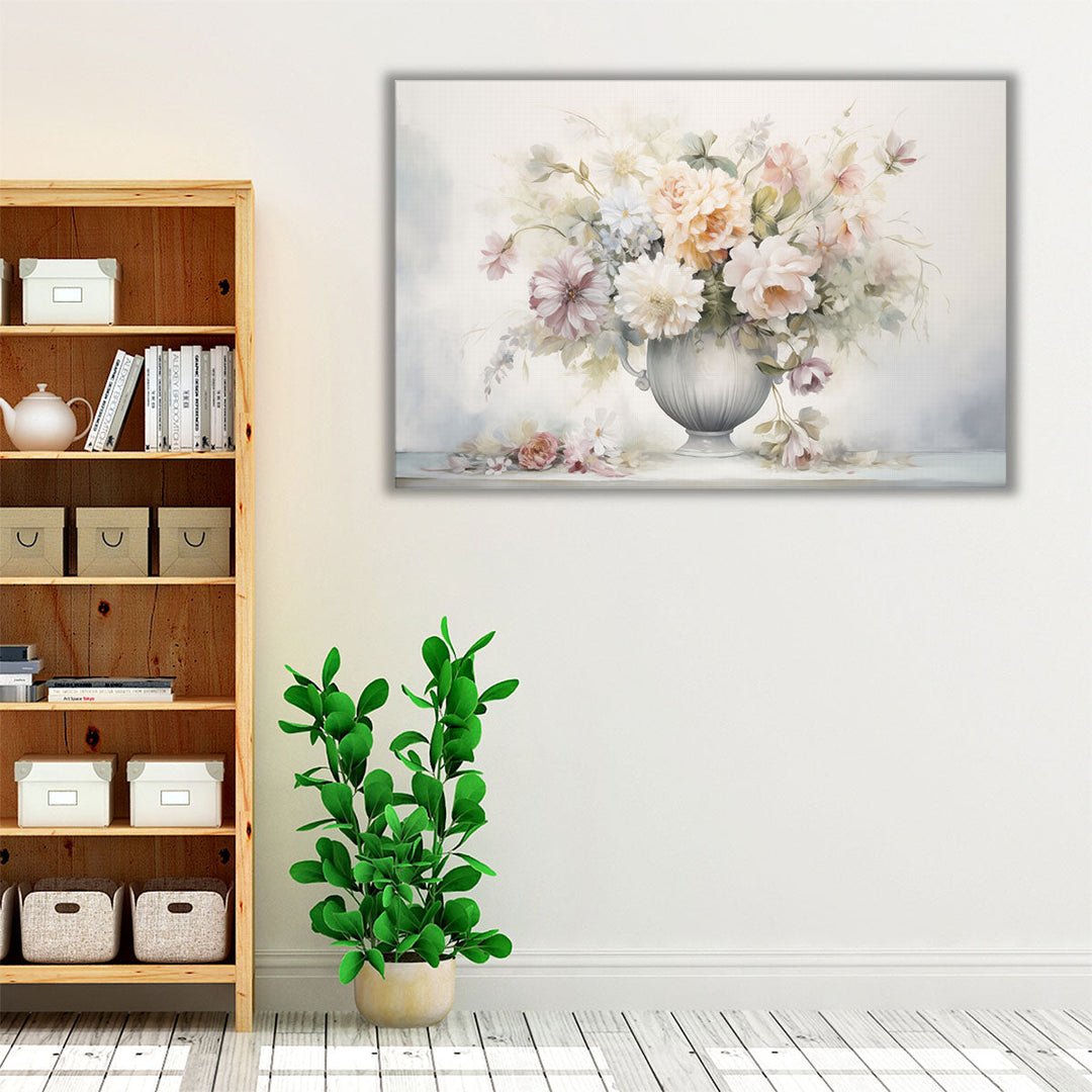 Distressed Vase Bloom 2 - Canvas Print Wall Art