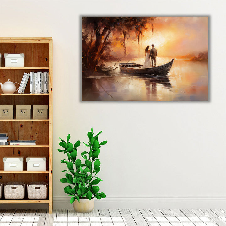 Dreamy Waterside Romance - Canvas Print Wall Art