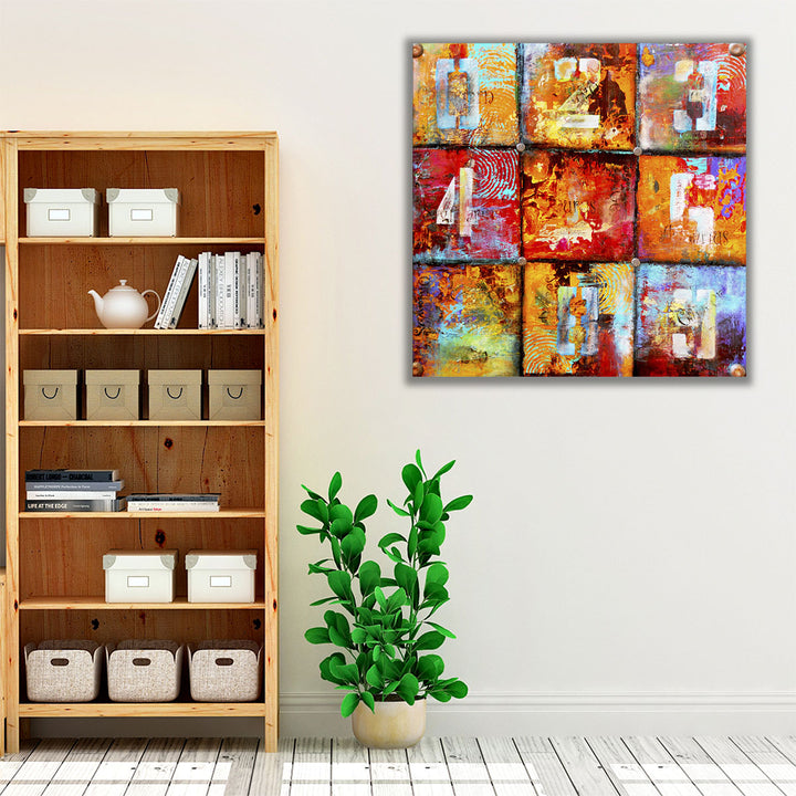 Red Orange Wall Decor – graphic alphabet print for hallway