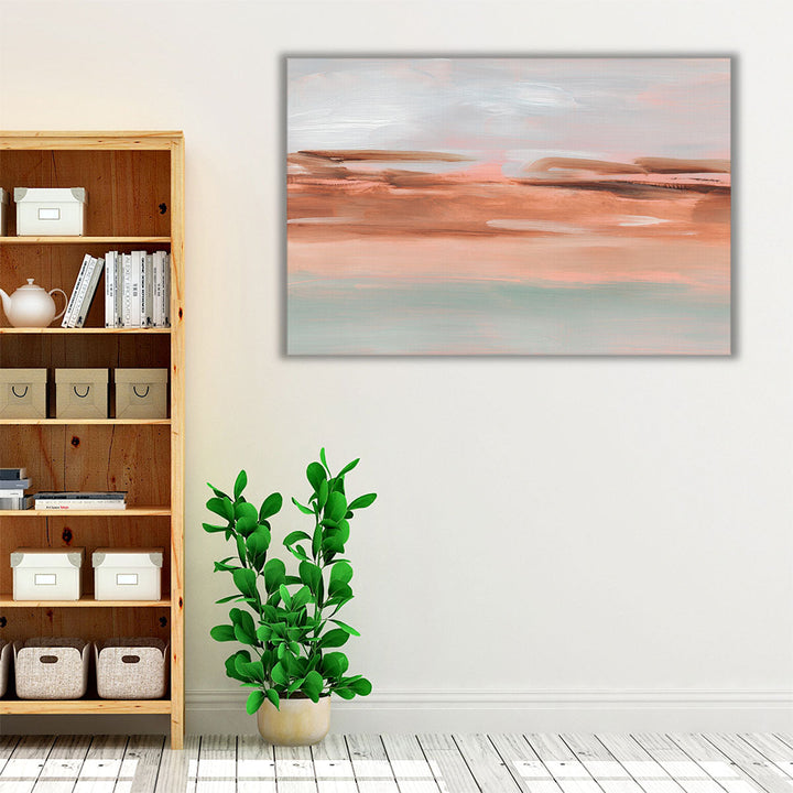 Living room framed art with minimal ocean view