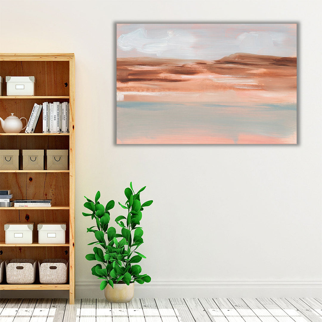 Entryway canvas art neutral desert palette