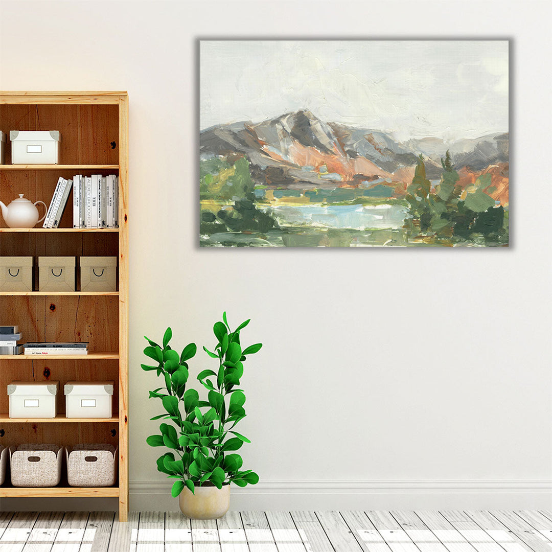 Neutral and earthy mountain landscape painting