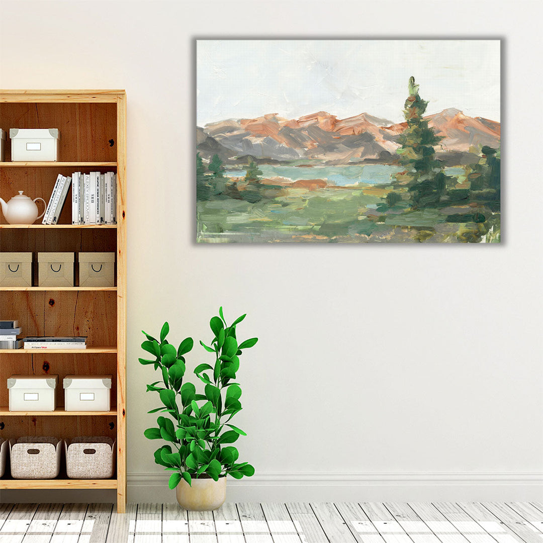 Neutral and earthy mountain artwork