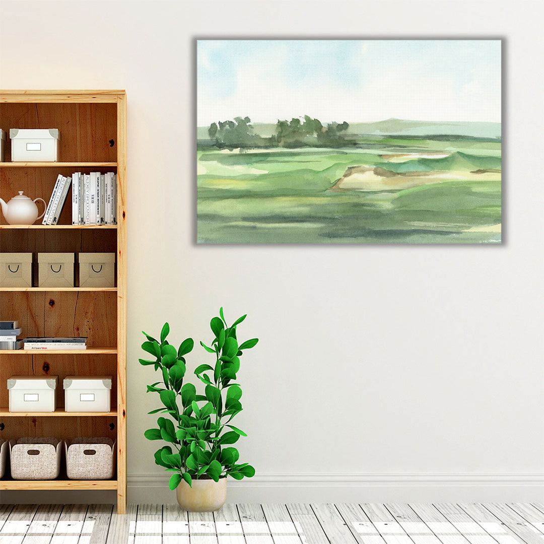 Neutral and green abstract watercolor design