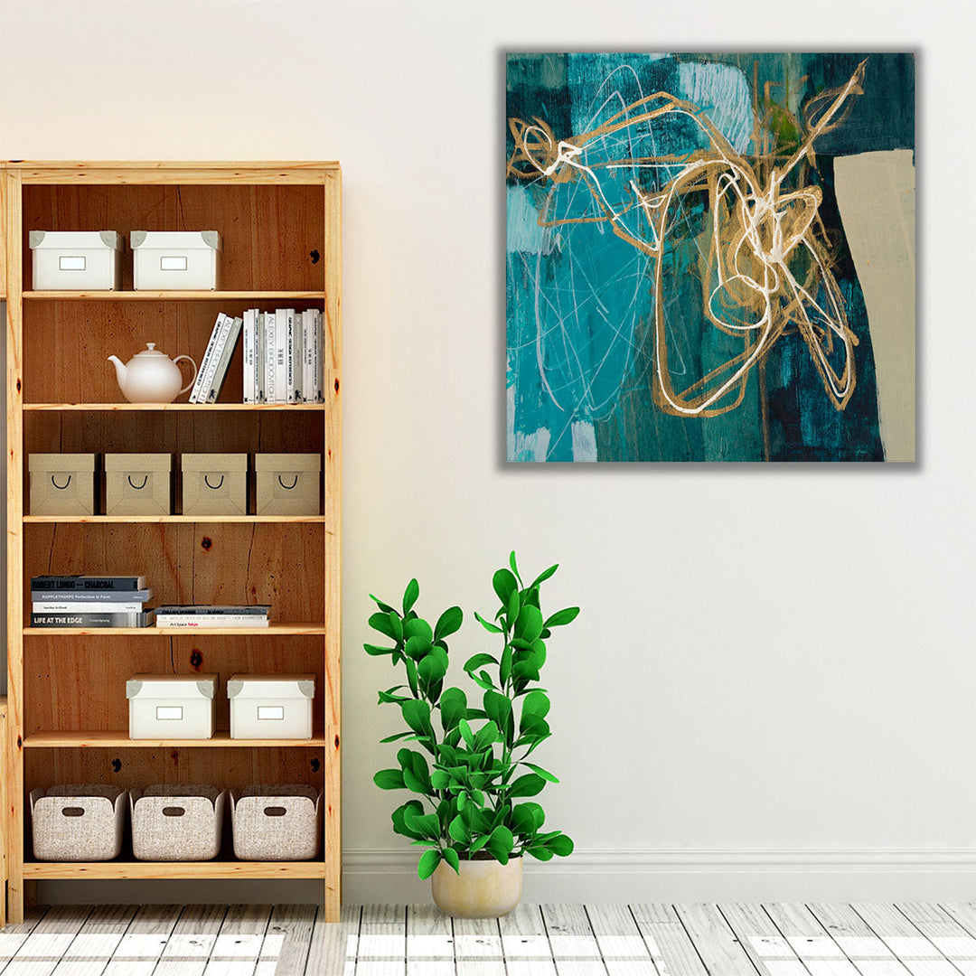 espresso framed marble wall art blue abstract entryway decor