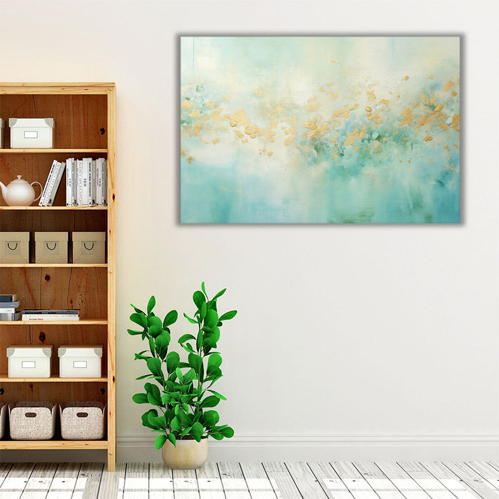 aqua hallway wrapped canvas modern print