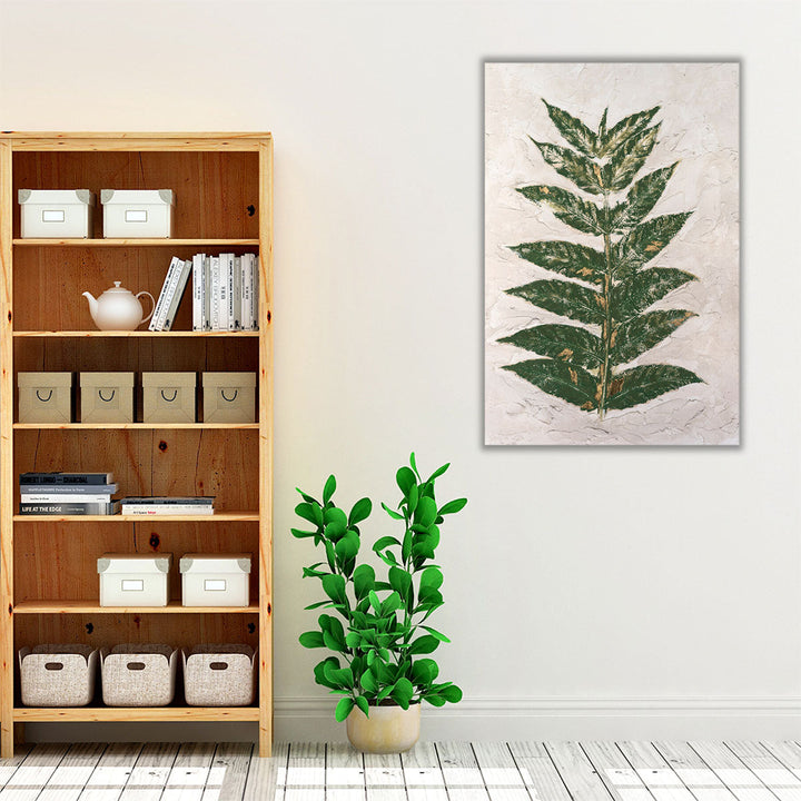 Kitchen wrapped canvas green foliage print