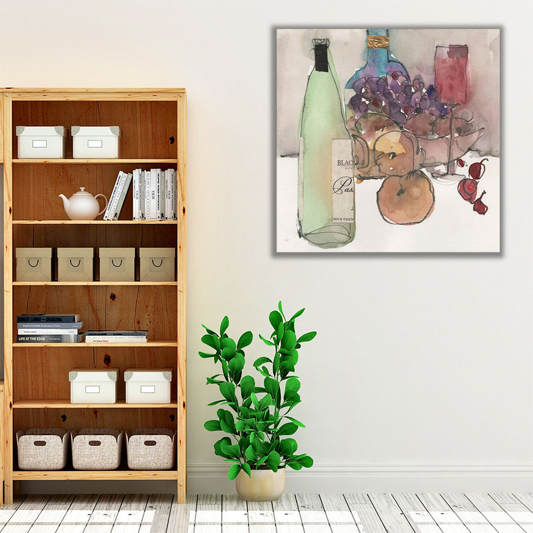 Kitchen Wrapped Canvas with fruit watercolor