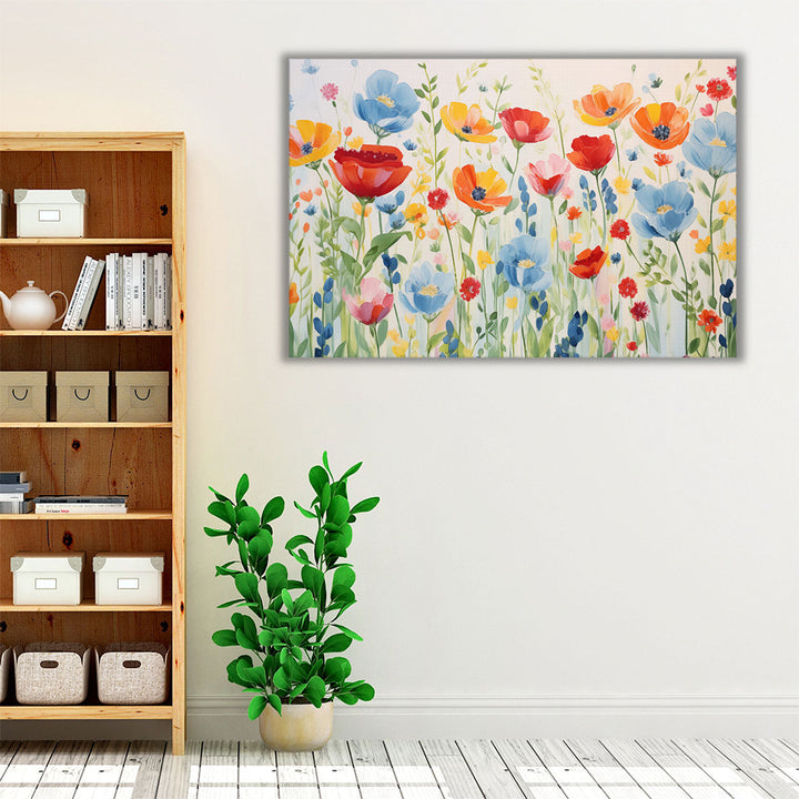 Painterly Flower Extravaganza 2 - Canvas Print Wall Art