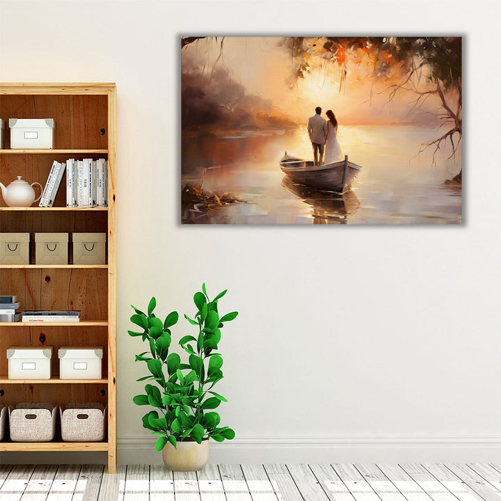 Whispers of Love at The Sea - Canvas Print Wall Art