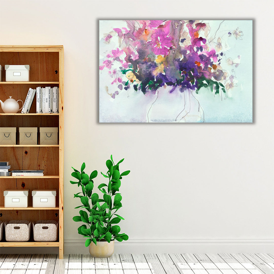 Bedroom canvas wall art purple neutrals