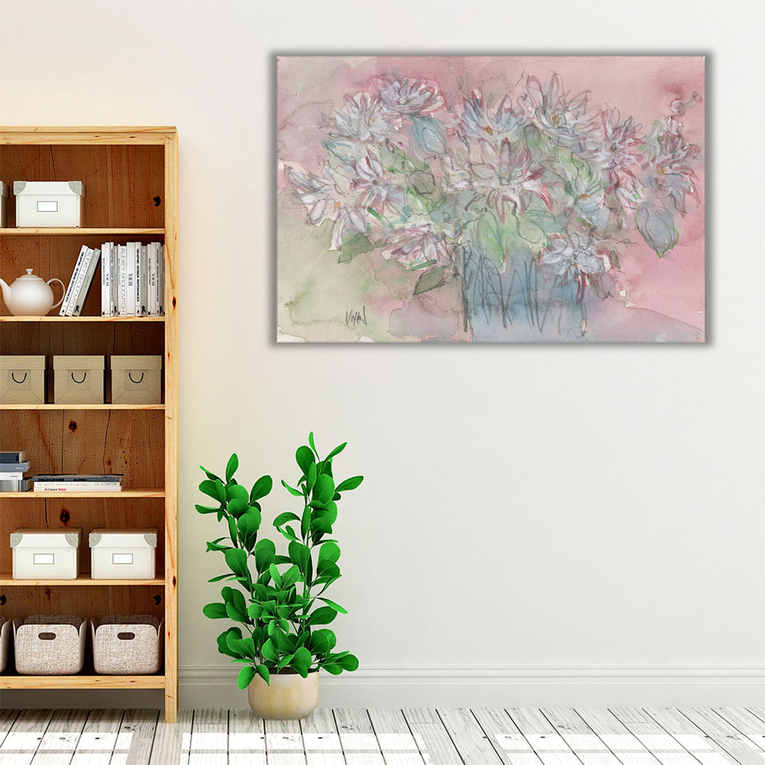 Soft floral wall art for bedrooms