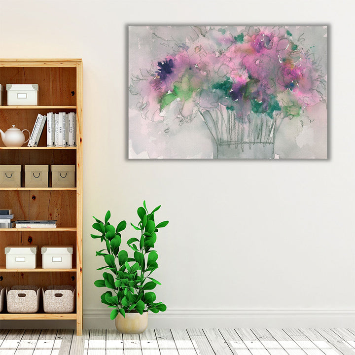 36x24 wrapped canvas pink floral wall art
