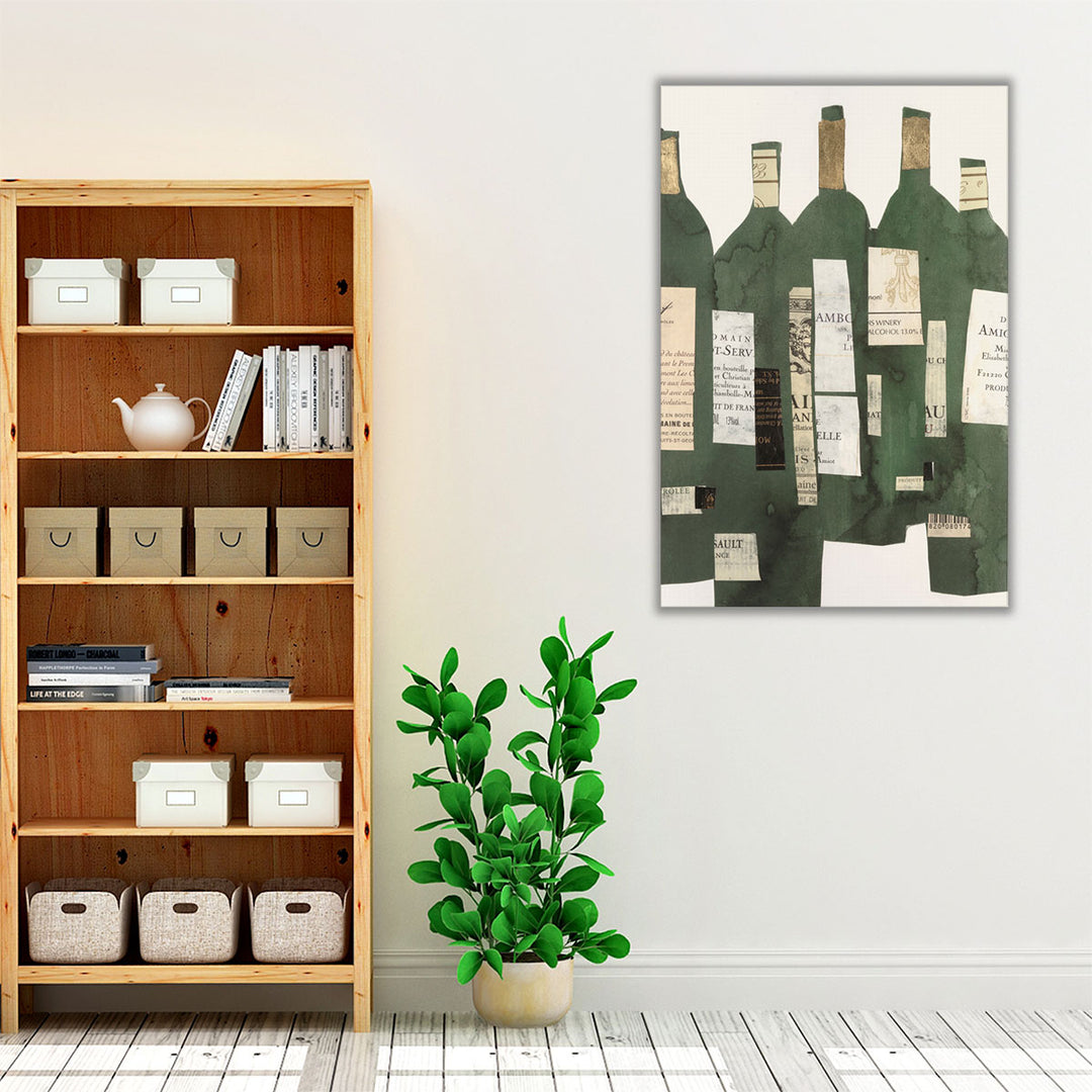 green and white wall art – contemporary wine décor